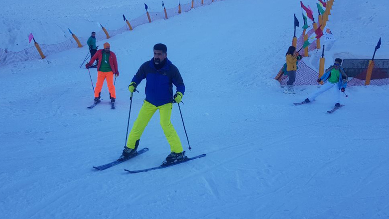 Skiing at Korek Mountain during Erbil`s 4th annual snow festival. (Photo: Tayfor Mohammed/Kurdistan 24)  